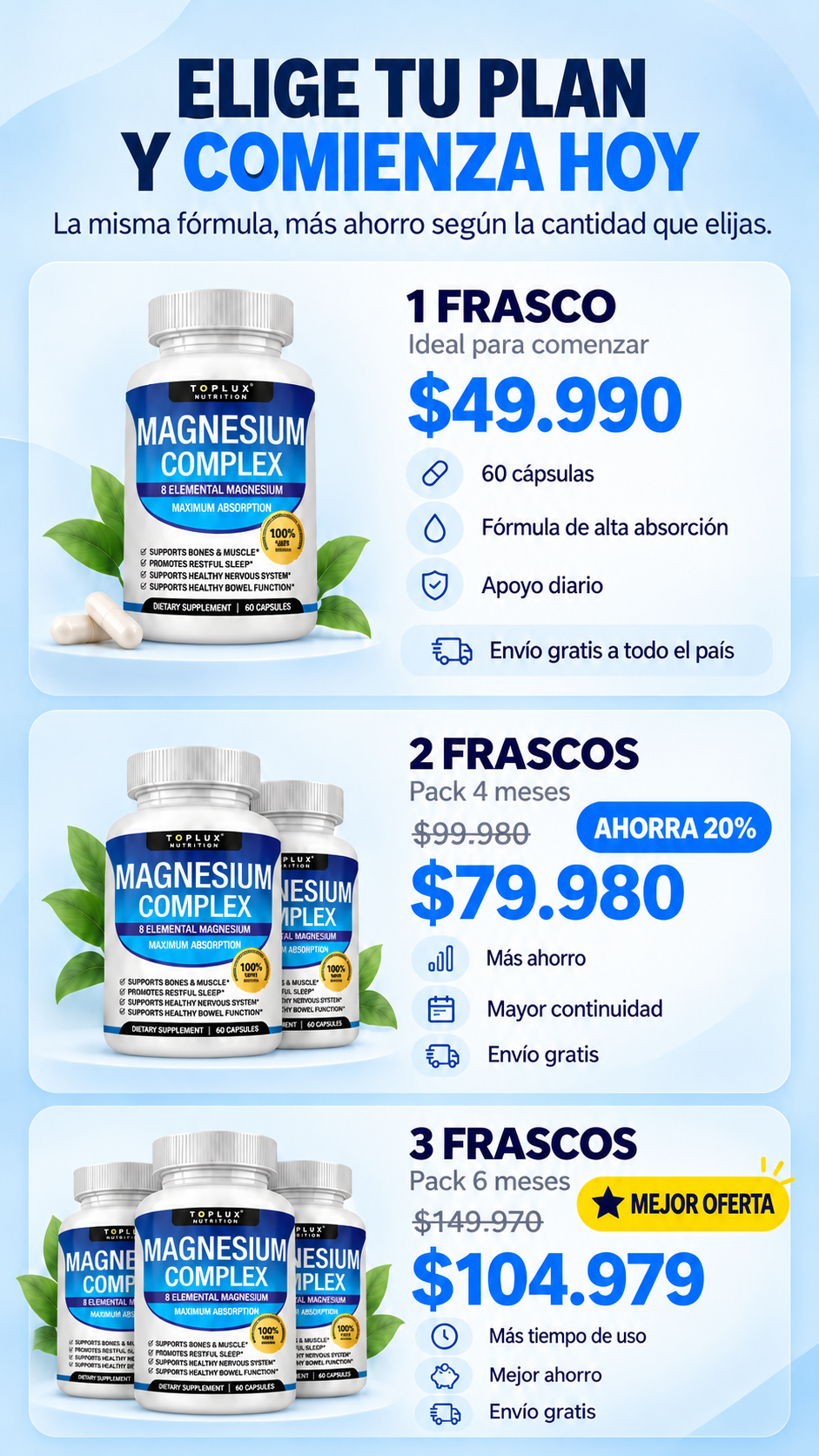 Magnesium Complex 8 en 1 | Descanso, Músculos y Energía