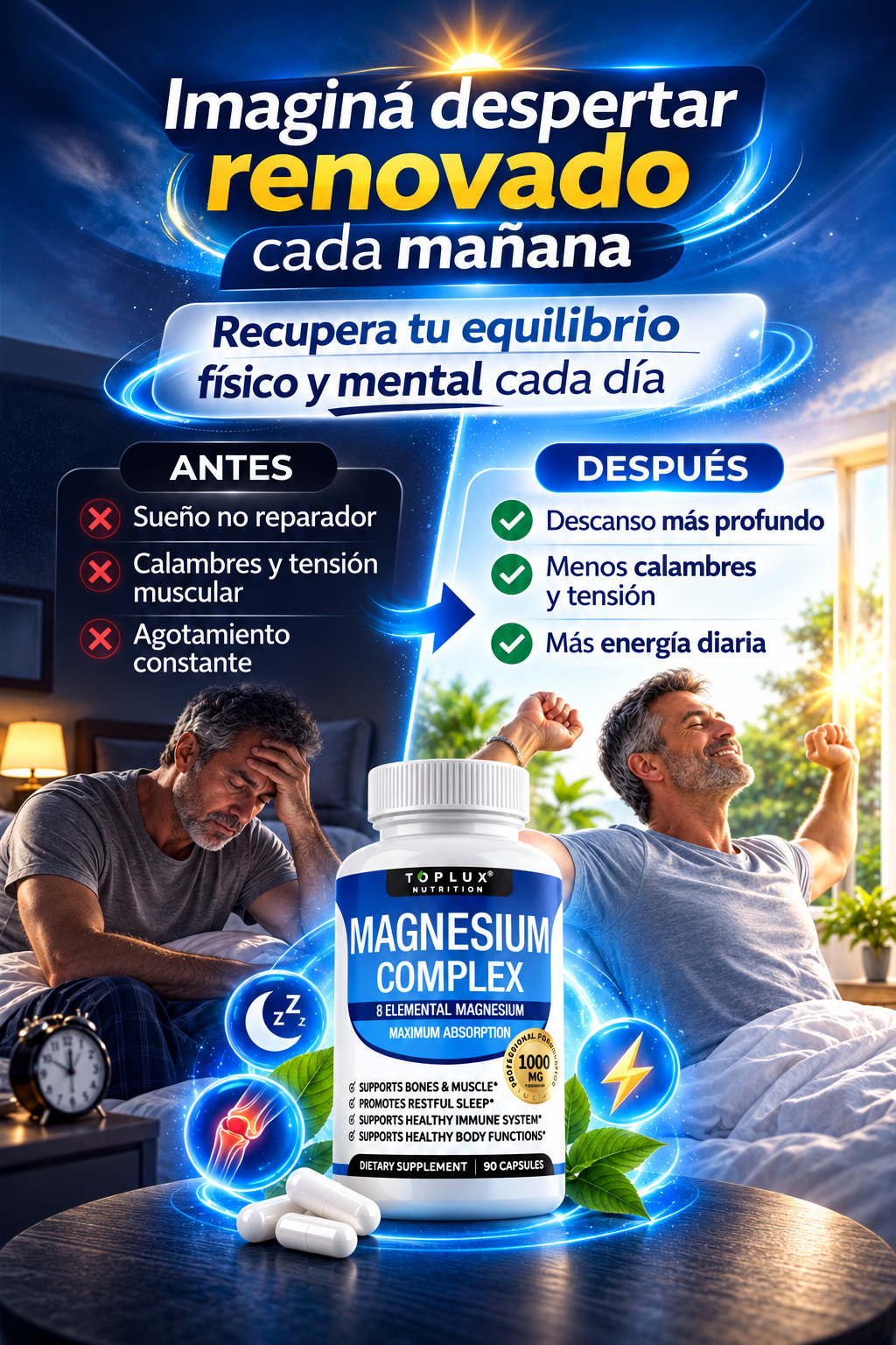 Magnesium Complex 8 en 1 | Descanso, Músculos y Energía